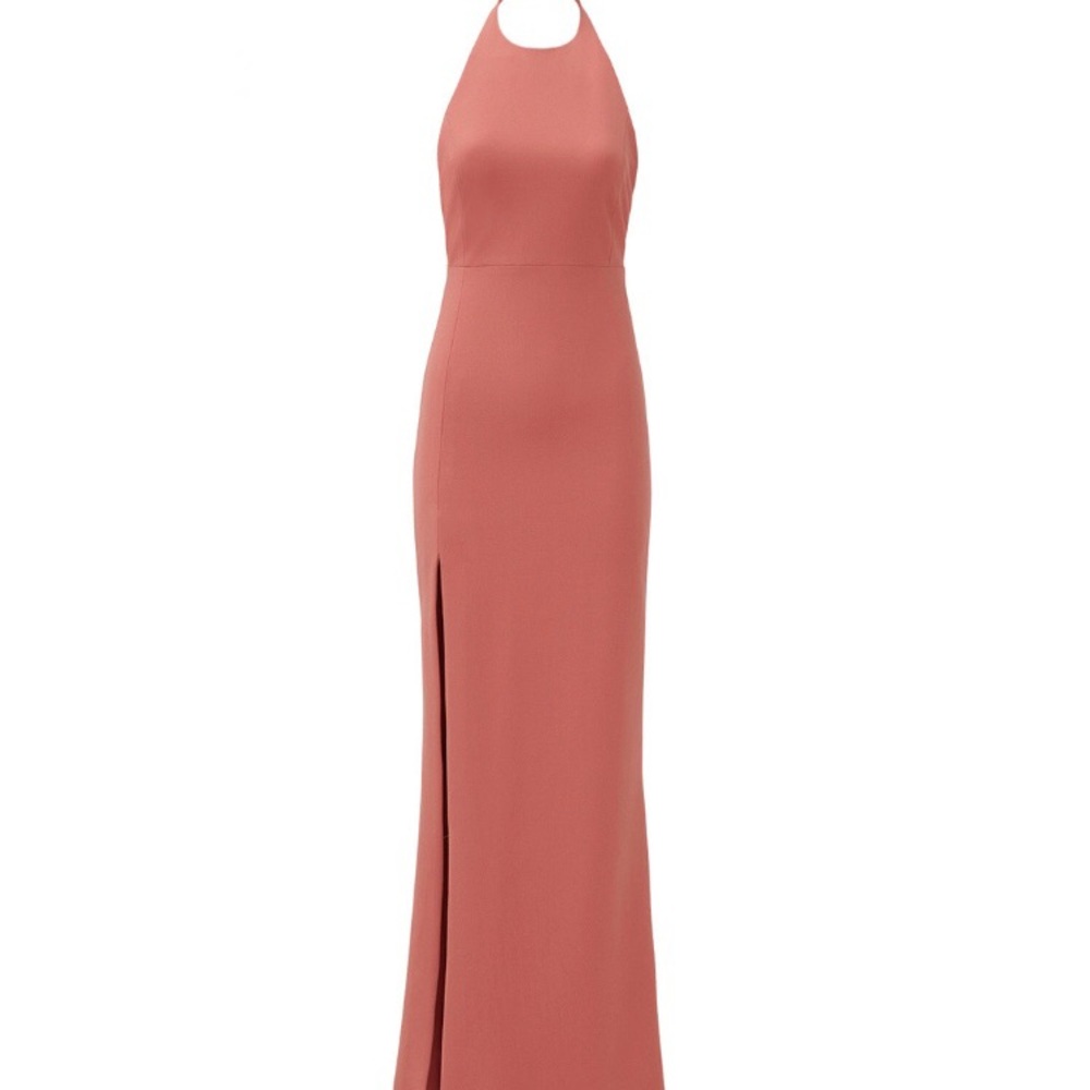 Elizabeth & James Mauve Full Length Halter Dress
